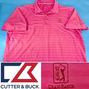 Cutter Buck Mens TPC Craig Ranch Short Sleeve Button Up Golf Polo Shirt Size XL